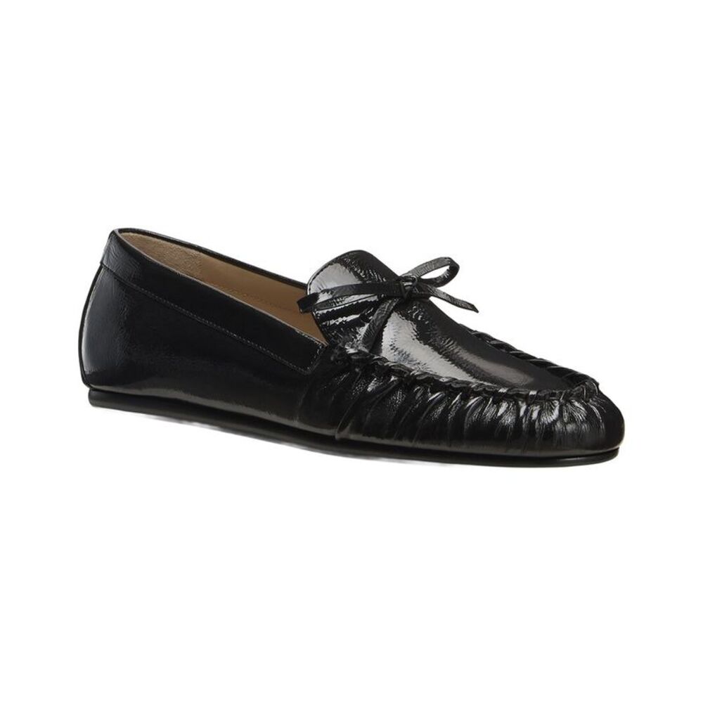 Stuart Weitzman Britt Bow Patent Loafer, Black